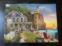 Vermont Christmas Company Beachside lighthouse - puzzle image