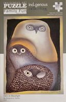 Indigenous Art Puzzle Owls in Moonlight - puzzle image