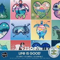 Buffalo Games Life is Good: Block Print Collage - puzzle image