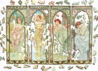 Puzzle Michèle Wilson Alfons Mucha: Les Heures du Jour - obrázek puzzlí