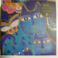 Paperblanks Blue cats & Butterflies - Fantastic felines - puzzle image