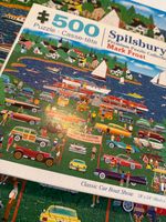 Spilsbury Puzzle Co classic car boat show - puzzle image