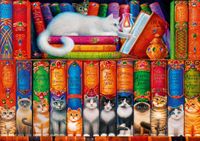 Bluebird Cat Bookshelf - obrázek puzzlí