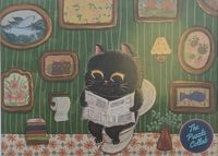 The Puzzle Collab Black Cat on the Toilet - obrázek puzzlí