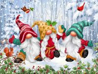SunsOut Three Winter Gnomes - puzzle image