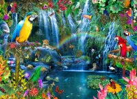 Bluebird Parrot Tropics - Puzzlebild