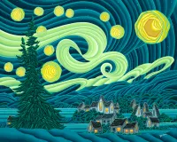 The Occurrence Northern Starry Night - obrázek puzzlí