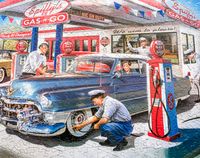 Bits and Pieces 50s Service Station - puzzle image