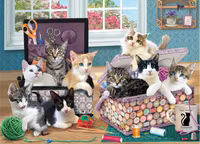 Cobble Hill Crafty Kittens - puzzle image