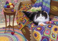 Cobble Hill Comfy Cat - Puzzlebild