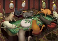Exploding Kittens Cats Playing Craps - puzzle image