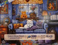 Blueforest Puzzle Cats in Music Room - puzzle image
