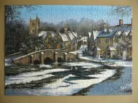 Gibsons Village Life - Winter in Castle Coombe - puzzle image