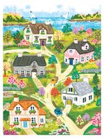 RoseArt Coastal Cottage Town - puzzle image