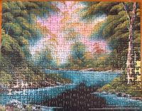 Spin Master Deep forest lake by Bob Ross - puzzle image