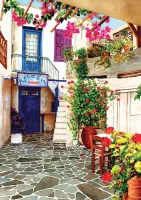 Art Puzzle Courtyard With Flowers - puzzle image