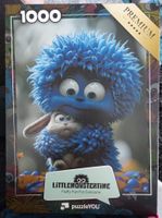 puzzleYOU Littlemonstertime: Blaues Monster mit Hase - puzzle image
