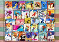 Bluebird Ski Stamp Posters - puzzle image