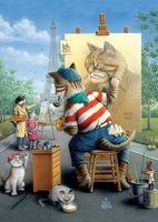 Art Puzzle The Painter Cat - puzzle image