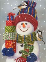 Bits and Pieces Snowman with Presents - puzzle image