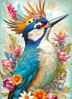 Black Sea Puzzles Among the Flowers: Jay - puzzle image