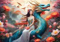 Bluebird Blue Dragon - puzzle image