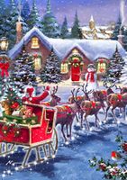 Bluebird Santa And Sleigh - obrázek puzzlí