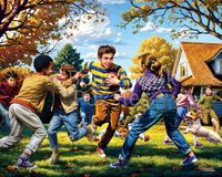 Boardwalk Fall Football - puzzle image