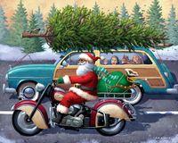 Boardwalk Motorcycle Santa - puzzle image