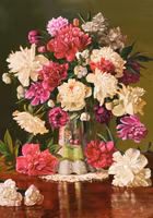 Castorland Beautiful Pheonies - puzzle image