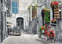 Castorland Charming Alley with Red Bicycle - obrázek puzzlí