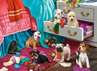 Castorland Puppies in the Bedroom - puzzle image