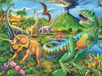 Ceaco Dino Volcano - Ready, Set, GLOW! - puzzle image