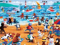 Ceaco Paws & Claws - Beach Cats - puzzle image