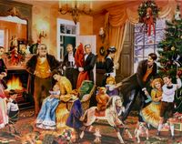 Corner Piece Family Christmas - puzzle image