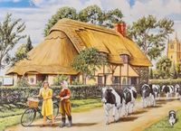 Corner Piece Village Cattle - obrázek puzzlí