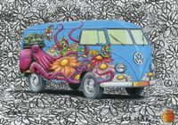 Dino Hippies VW  - obrázek puzzlí