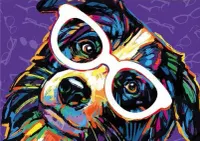 Dino Pes s brýlemi - obrázek puzzlí