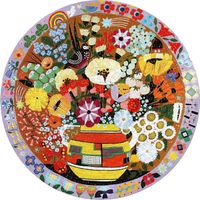 EeBoo Purple Bird & Flowers - obrázek puzzlí