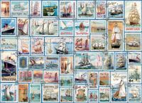 Eurographics Sailing Ships Vintage Stamps - obrázek puzzlí