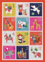 Galison Holiday Stamps - puzzle image