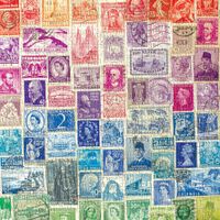 Galison Phat Dog Vintage Stamps - puzzle image