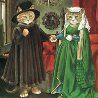 Galison The Arnolfini Marriage, The Meowsterpiece of Western Art Collection - obrázek puzzlí