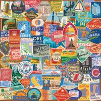 Galison Vintage Travel Luggage Labels - obrázek puzzlí
