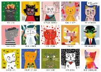 Happily Art Cats - obrázek puzzlí