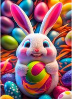 HuaDada Easter Bunny Hugs Eggs - puzzle image