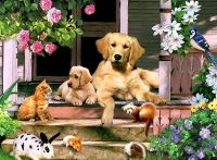 Jumbo Gathering on the Veranda - puzzle image