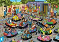 Jumbo Jan van Haasteren: The Fair, Bumper Cars - puzzle image
