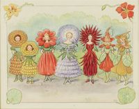 Kollektion stora a Elsa Beskow Blomsterträdgården - puzzle image