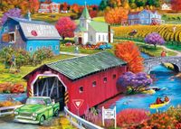 Masterpieces Country Escapes - Hill Village Covered Bridge - puzzle image